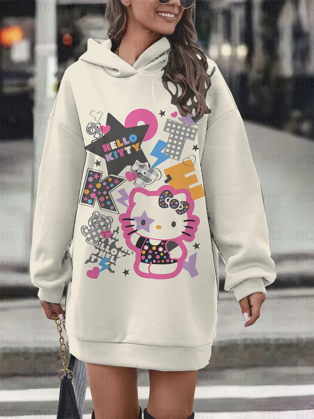 Women's Hello Kitty print loose casual pullover hoodie autumn and winter long-sleeved party fashion hooded skirt sweater skirt
Women's Hello Kitty print loose casual pullover hoodie autumn and winter long-sleeved party fashion hooded skirt sweater skirt