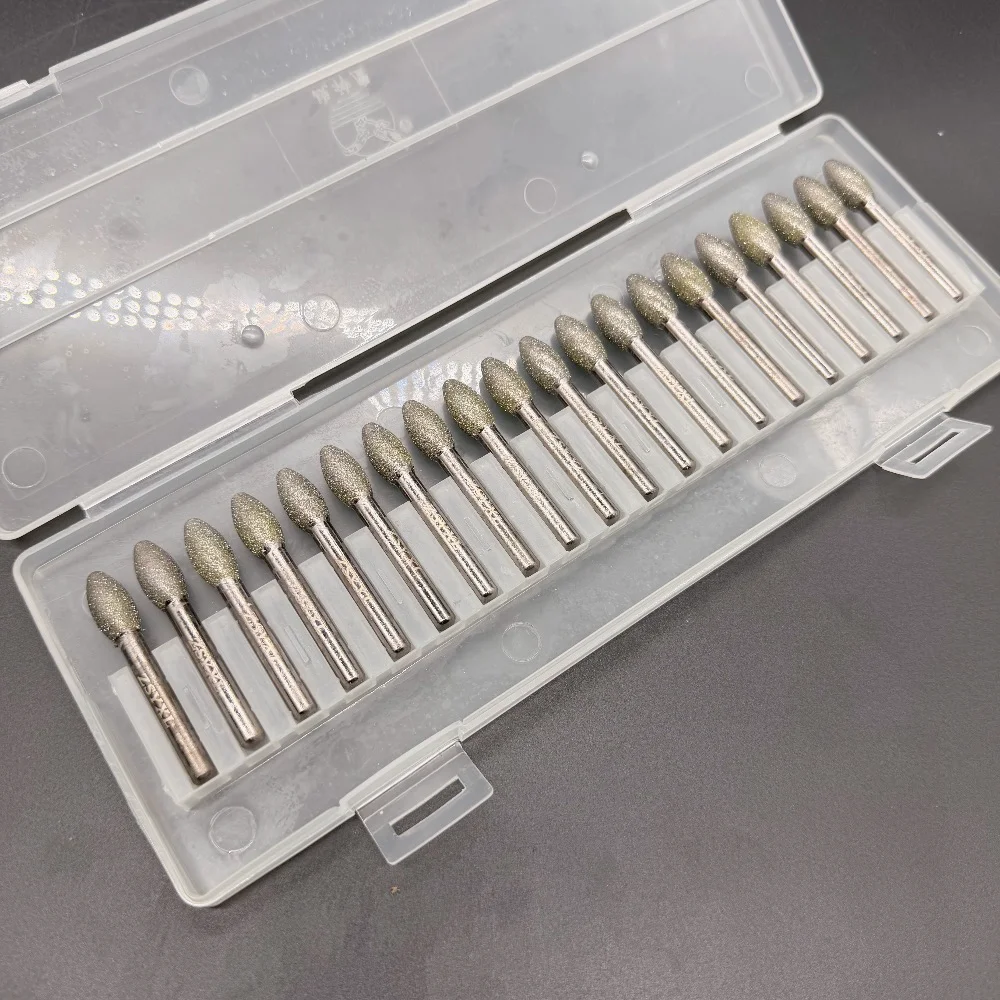 20pcs L60mm 6x8mmm Oval Egg-shaped Grinding Head Rotary Tool Drill Bit for Grinding Jade, Stone, Marble, Glass
20pcs L60mm 6x8mmm Oval Egg-shaped Grinding Head Rotary Tool Drill Bit for Grinding Jade, Stone, Marble, Glass