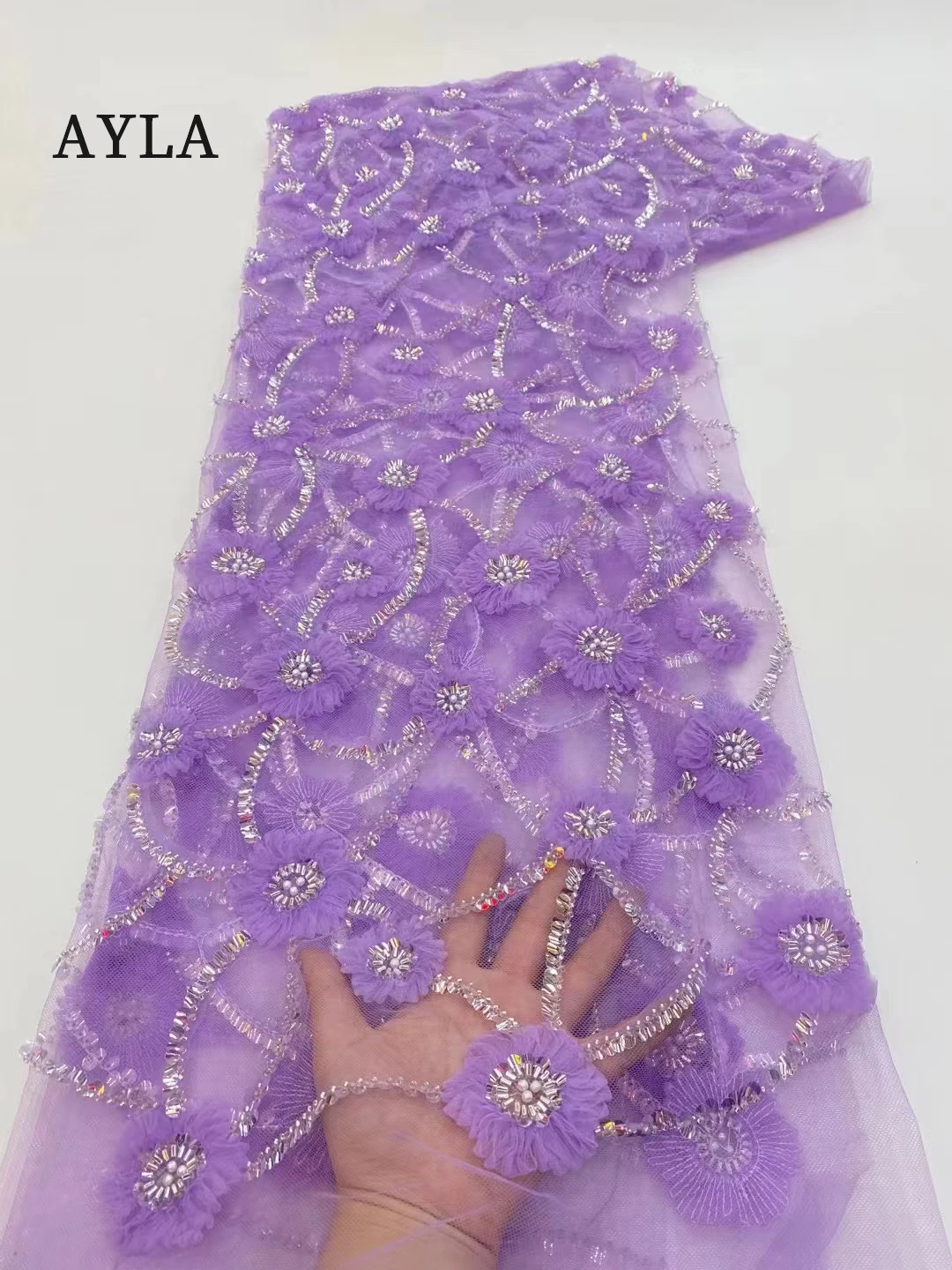 White Lace French Lace Fabrics Quality 2023 Embroidery 3D Lace Fabric with Beads Pearls Fabric 5 Yards Nigeria on Sale Sewing
White Lace French Lace Fabrics Quality 2023 Embroidery 3D Lace Fabric with Beads Pearls Fabric 5 Yards Nigeria on Sale Sewing