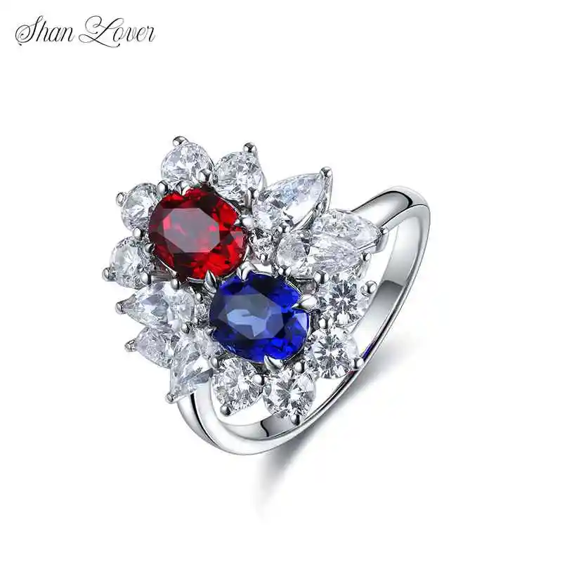 ShanLover Brand Oval Shaped Cultivated Sapphire Ring with Double Stones Red And Blue Light Luxury High End Jewelry
ShanLover Brand Oval Shaped Cultivated Sapphire Ring with Double Stones Red And Blue Light Luxury High End Jewelry
