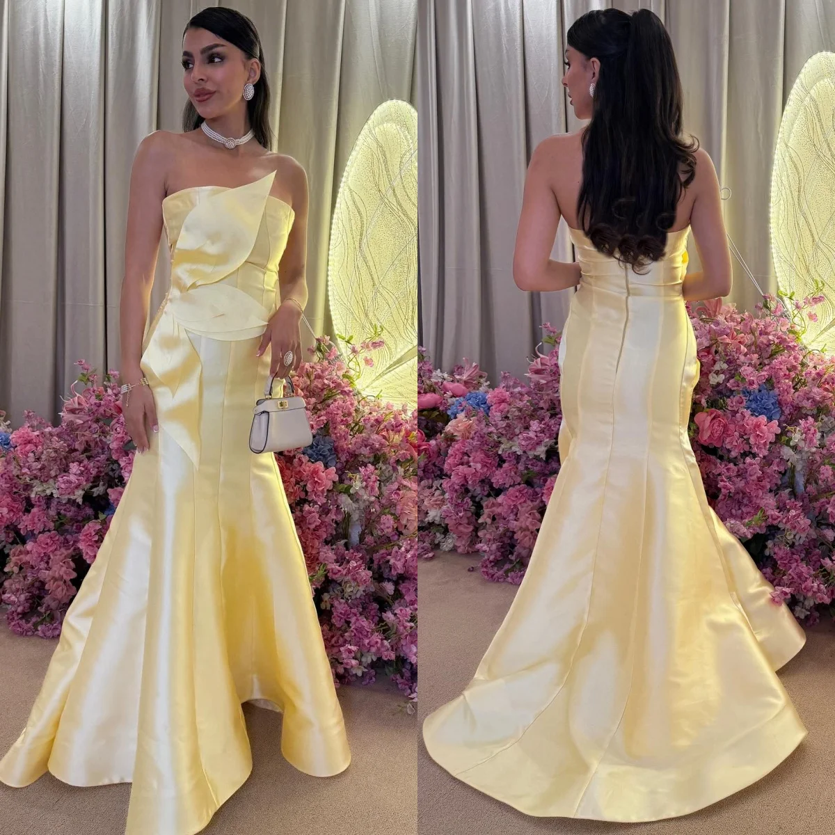 Customized Modern Style Sexy Handmade Flower Pleat Mermaid Strapless Long Dresses Bespoke Occasion Dresses Exquisite Pastrol
Customized Modern Style Sexy Handmade Flower Pleat Mermaid Strapless Long Dresses Bespoke Occasion Dresses Exquisite Pastrol