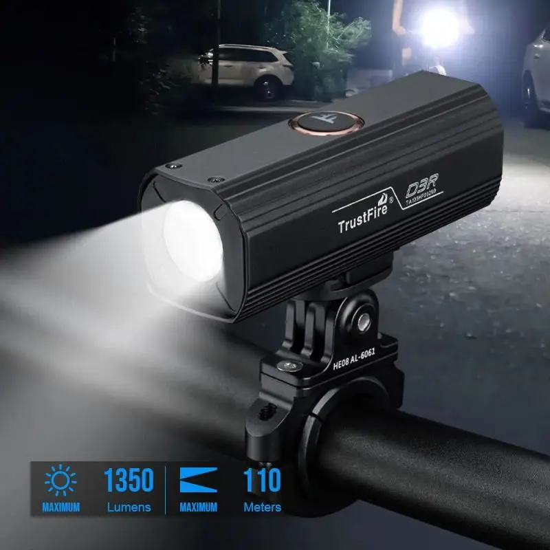 TrustFire D3R велосипедная фара, перезаряжаемый велосипедный фонарь, внешний ультралегкий фонарь из алюминиевого сплава, 3000 лм, мАч
TrustFire D3R велосипедная фара, перезаряжаемый велосипедный фонарь, внешний ультралегкий фонарь из алюминиевого сплава, 3000 лм, мАч