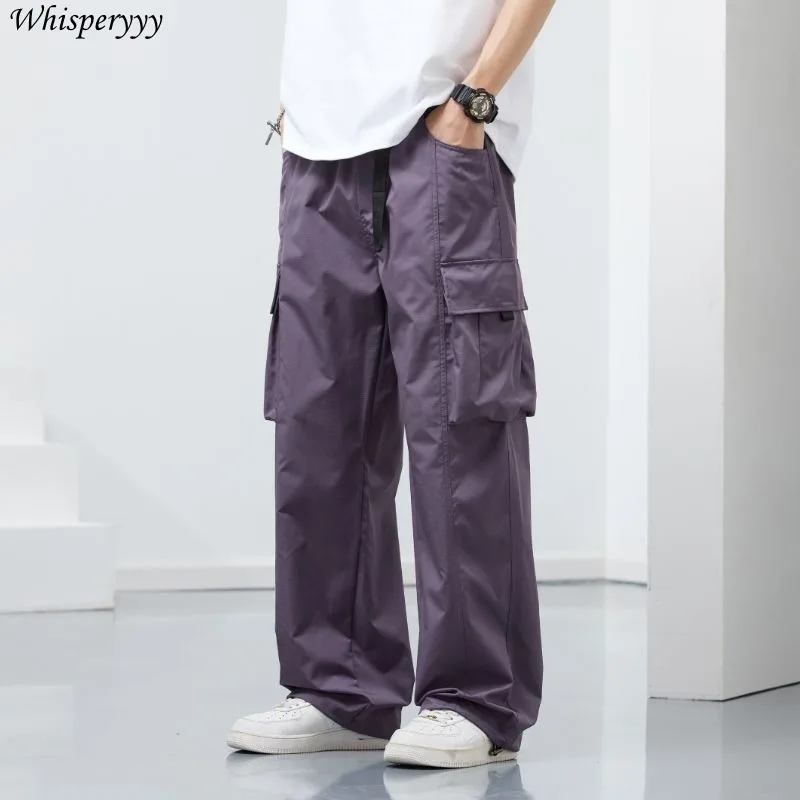 Summer Ice Silk Pants Men's Thin Hip Hop Pocket Wide-leg Pants Loose Tooling Joggers Male Elastic Waist Quick-drying Trousers
Summer Ice Silk Pants Men's Thin Hip Hop Pocket Wide-leg Pants Loose Tooling Joggers Male Elastic Waist Quick-drying Trousers