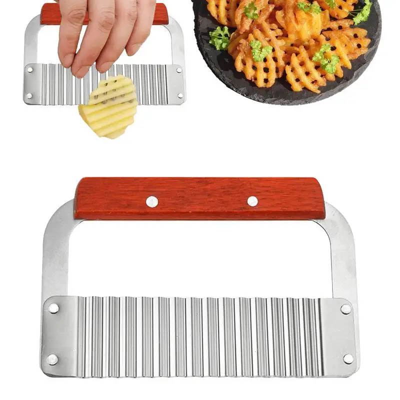 Crinkle Cutter For Potatoes Potato Wave Cutter Stainless Steel Multi-Functional French Fry Cutter Wavy Cutting Tool For Home
Crinkle Cutter For Potatoes Potato Wave Cutter Stainless Steel Multi-Functional French Fry Cutter Wavy Cutting Tool For Home