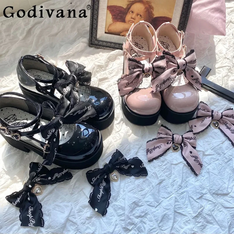 Original Japanese Mine Lolita Women's Mary Jane Shoes Spring and Summer Sweet Girl's Cute Bow Sweet Elegant Lo High Heels Pumps
Original Japanese Mine Lolita Women's Mary Jane Shoes Spring and Summer Sweet Girl's Cute Bow Sweet Elegant Lo High Heels Pumps