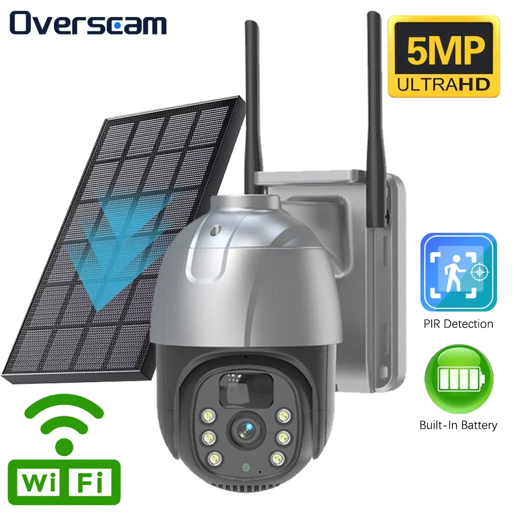100% Wire-Free 5MP PTZ Solar Panle IP Camera 360 Degree WiFi Battery Wireless Camera 2-Way Audio PIR Human Detection CCTV Camera
100% Wire-Free 5MP PTZ Solar Panle IP Camera 360 Degree WiFi Battery Wireless Camera 2-Way Audio PIR Human Detection CCTV Camera
