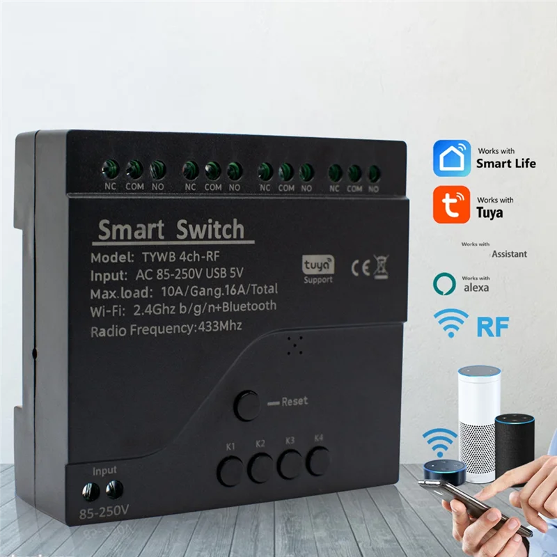 -A20Z Tuya 4CH Wi-Fi Smart Relay Switch Module Контроль доступа Переключатель APP RF Пульт дистанционного управления 433M работает с Alexa Google Home
-A20Z Tuya 4CH Wi-Fi Smart Relay Switch Module Контроль доступа Переключатель APP RF Пульт дистанционного управления 433M работает с Alexa Google Home