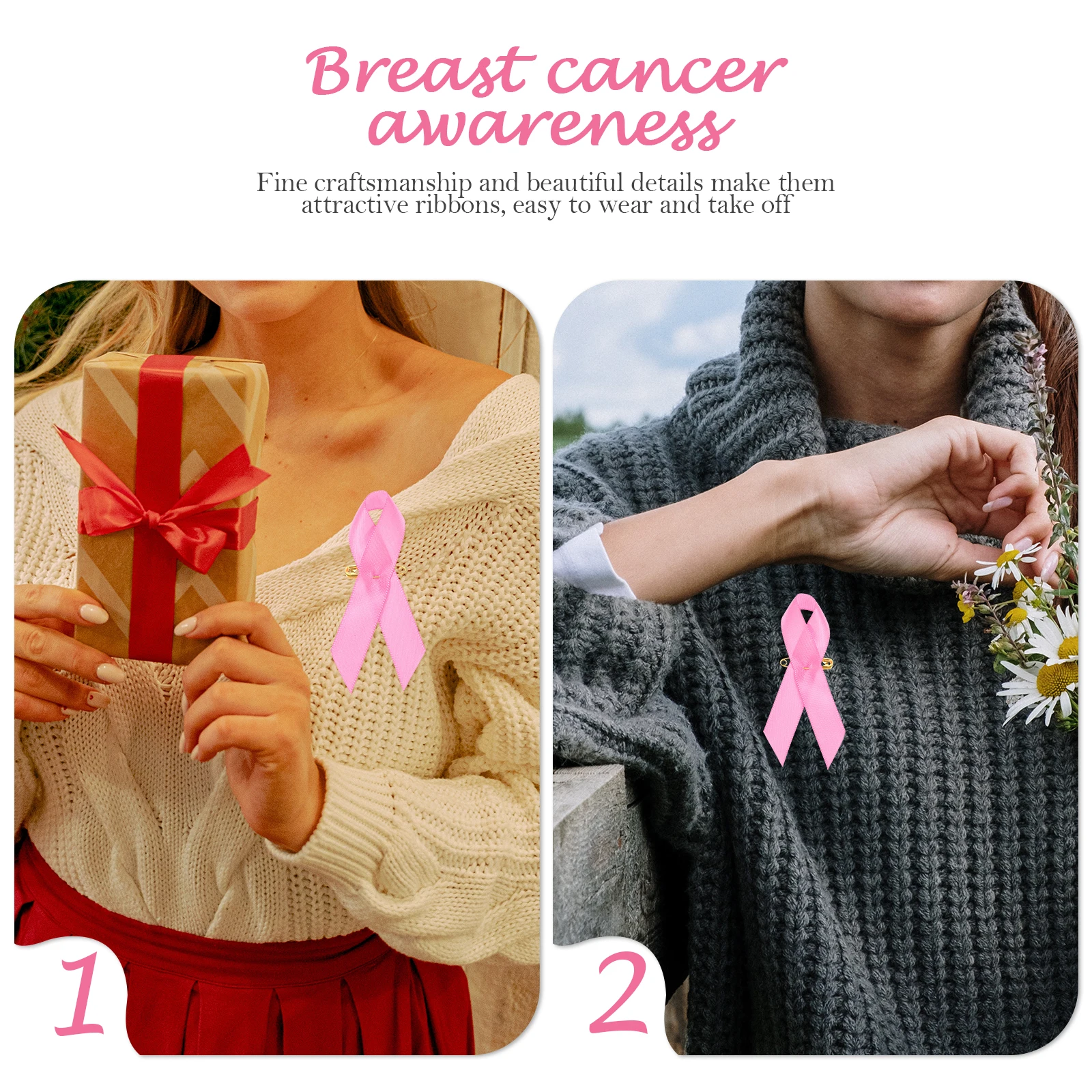 100pcs Pink Ribbon Pin Breast Cancer Awareness Decorative Fundraising Ribbons Women Party Crafts Premium Materials
100pcs Pink Ribbon Pin Breast Cancer Awareness Decorative Fundraising Ribbons Women Party Crafts Premium Materials