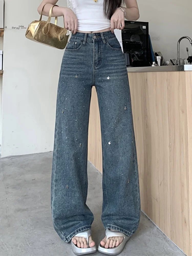2025 Ropa Y2K Fashion Hot Fix Rhinestone Blue Baggy Jeans Pants For Women Clothing Straight Casual Lady Trousers Pantalon Femme
2025 Ropa Y2K Fashion Hot Fix Rhinestone Blue Baggy Jeans Pants For Women Clothing Straight Casual Lady Trousers Pantalon Femme
