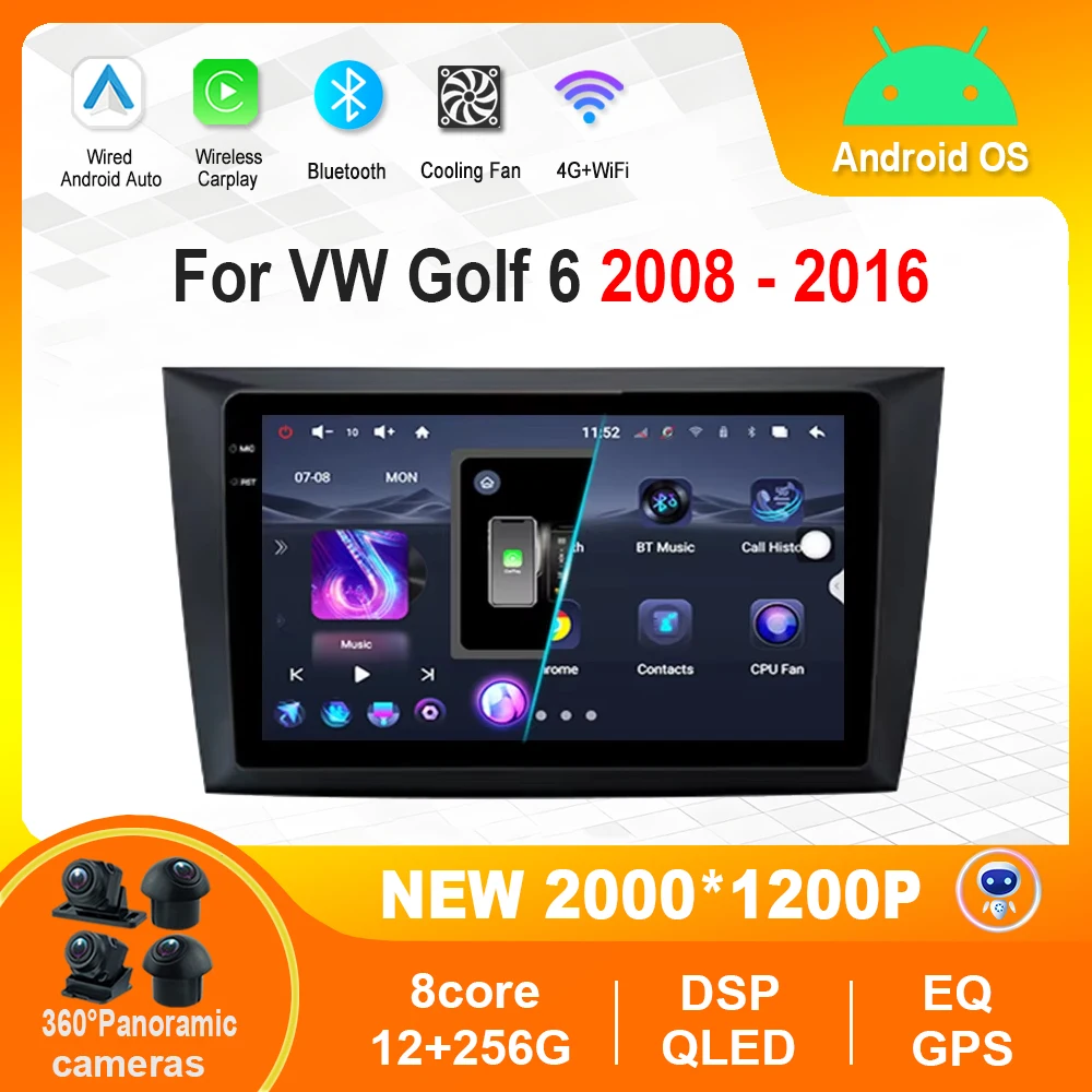 Android OS for VW Volkswagen Golf 6 2008 - 2016 GPS Navi Car Radio Video Multimedia Player WiFi Carplay 4G DSP Stereo Auto Tools
Android OS for VW Volkswagen Golf 6 2008 - 2016 GPS Navi Car Radio Video Multimedia Player WiFi Carplay 4G DSP Stereo Auto Tools