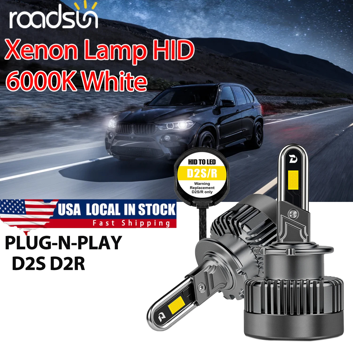 Roadsun 2 Piece D2S LED Headlights Bulb Canbus 80W Super Xenon Lamp HID D2S D2R 30PCS CSP Chips Car Bulbs Plug-N-Play
Roadsun 2 Piece D2S LED Headlights Bulb Canbus 80W Super Xenon Lamp HID D2S D2R 30PCS CSP Chips Car Bulbs Plug-N-Play