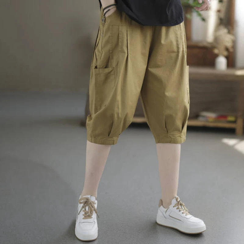 Retro Pure Cotton Linen Shorts Summer Wear Loose Women's Pants Khaki Seven-Foot Pants Ladies Casual Trousers Female Shorts
Retro Pure Cotton Linen Shorts Summer Wear Loose Women's Pants Khaki Seven-Foot Pants Ladies Casual Trousers Female Shorts