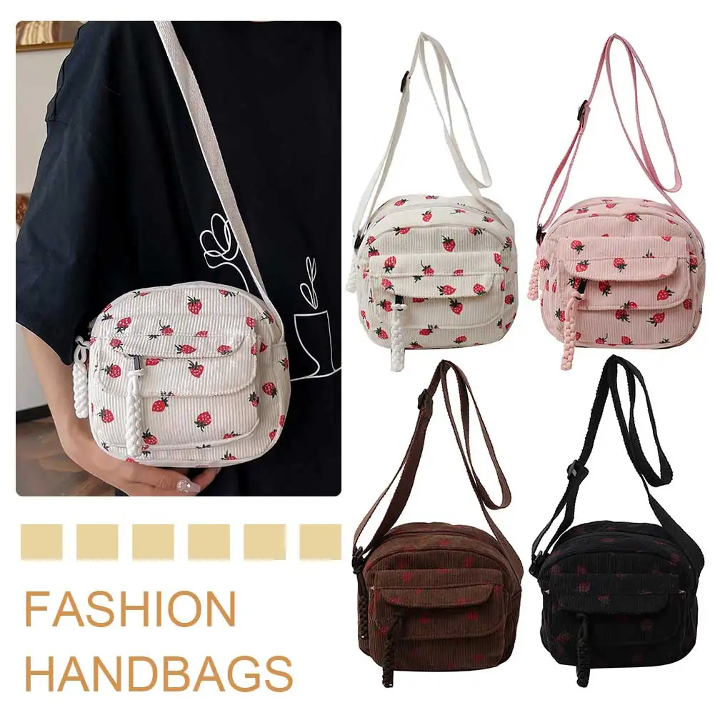 Cute Strawberry Trendy Crossbody Bag Corduroy Messenger Bag Casual Zipper Underarm Bag for Women Girls Travel Work
Cute Strawberry Trendy Crossbody Bag Corduroy Messenger Bag Casual Zipper Underarm Bag for Women Girls Travel Work
