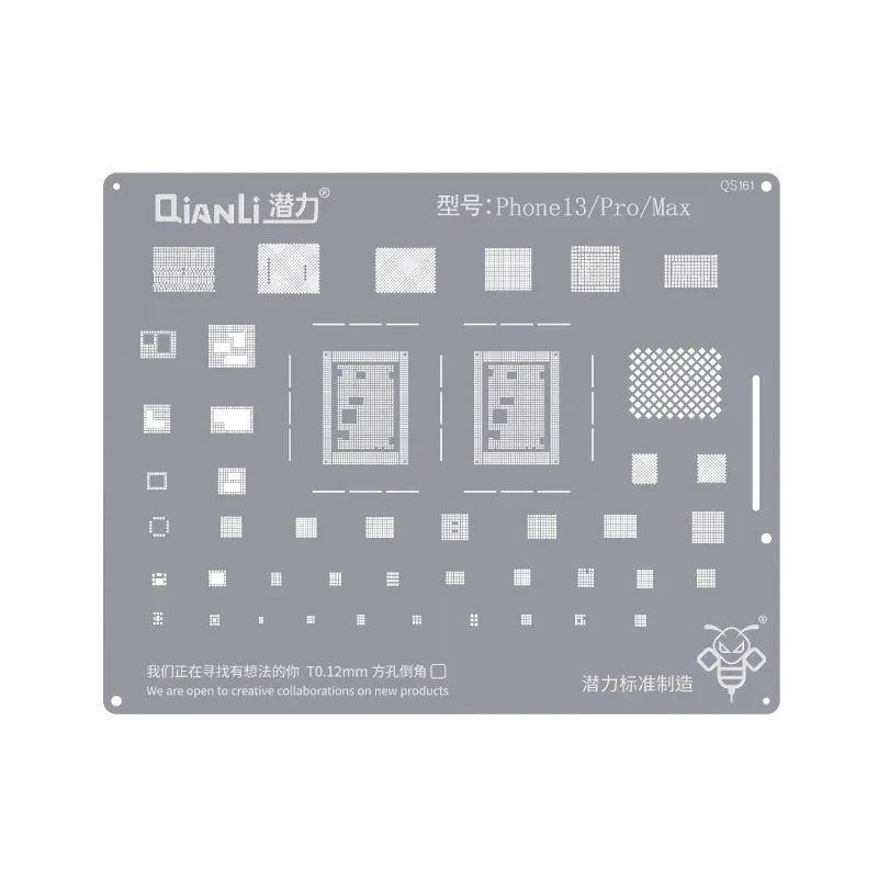 BGA Reballing Stencil Planting Tin Plate For iPhone 6 7 7P 8 8P XS XSMAX XR 11 Pro Max 12Mini 12 Pro Max 13 14 pro max Qianli
BGA Reballing Stencil Planting Tin Plate For iPhone 6 7 7P 8 8P XS XSMAX XR 11 Pro Max 12Mini 12 Pro Max 13 14 pro max Qianli