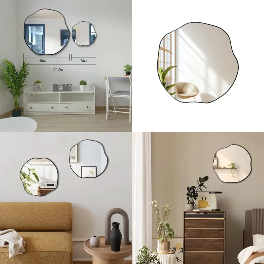 Irregular Shaped Mirror, 16" Small Asymmetrical Mirrors, Scalloped Rounded Mirror, Modern Frameless Abstract Mirrors for Bathro
Irregular Shaped Mirror, 16" Small Asymmetrical Mirrors, Scalloped Rounded Mirror, Modern Frameless Abstract Mirrors for Bathro