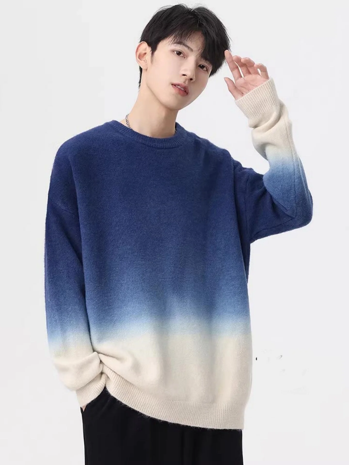 Мужской вязаный свитер свободного кроя, однотонный, повседневный, весна-осень, новый, удобный, из полиэфирного волокна
Мужской вязаный свитер свободного кроя, однотонный, повседневный, весна-осень, новый, удобный, из полиэфирного волокна