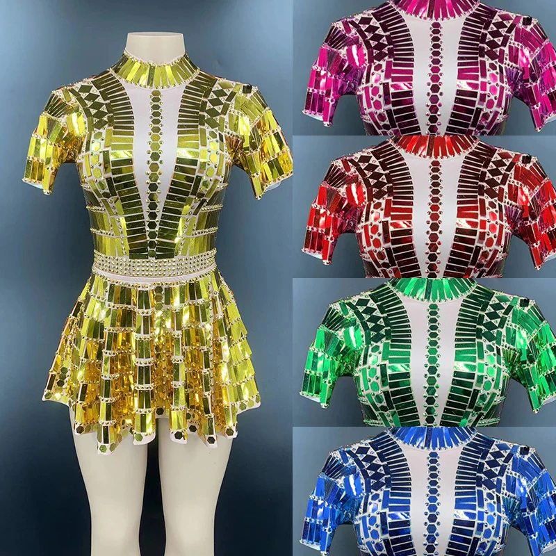 Multicolor Mirrors Rhinestones Short Dress Birthday Celebrate Outfit Transparent Party Dresses Women Pole Dancer Dress DT2949
Multicolor Mirrors Rhinestones Short Dress Birthday Celebrate Outfit Transparent Party Dresses Women Pole Dancer Dress DT2949