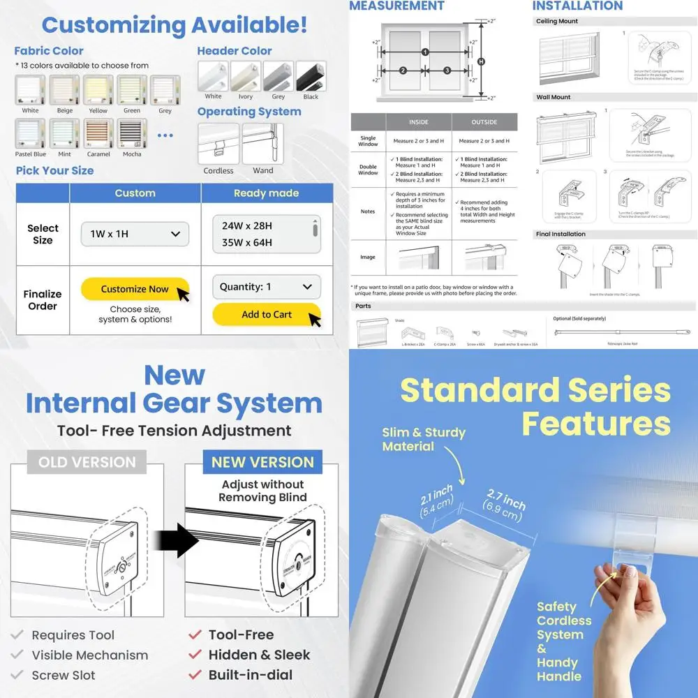 Dual-Layer Zebra Sheer Roller Shades, White, 24W x 48H, Privacy & Light Control, 20-105 Height
Dual-Layer Zebra Sheer Roller Shades, White, 24W x 48H, Privacy & Light Control, 20-105 Height