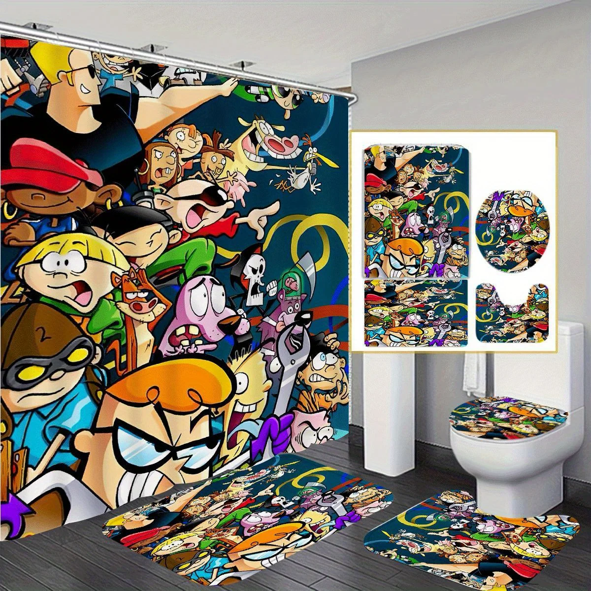 Elegant Graffiti Art Print Shower Curtain Four-Piece Set - Modern Bathroom Decor for a Vibrant and Stylish Ambiance
Elegant Graffiti Art Print Shower Curtain Four-Piece Set - Modern Bathroom Decor for a Vibrant and Stylish Ambiance