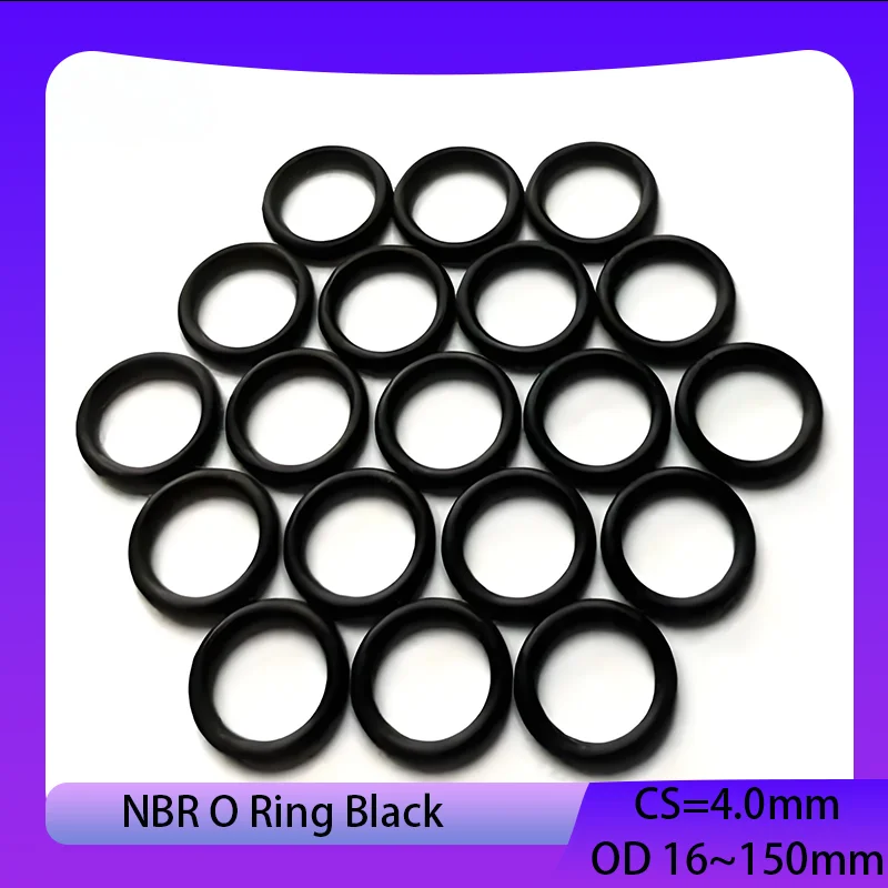 NBR O Ring Gasket Nitrile Rubber Round O Type Corrosion Oil Resist Sealing Washer Black Thickness CS 4mm OD 16~150mm 10/50Pcs
NBR O Ring Gasket Nitrile Rubber Round O Type Corrosion Oil Resist Sealing Washer Black Thickness CS 4mm OD 16~150mm 10/50Pcs