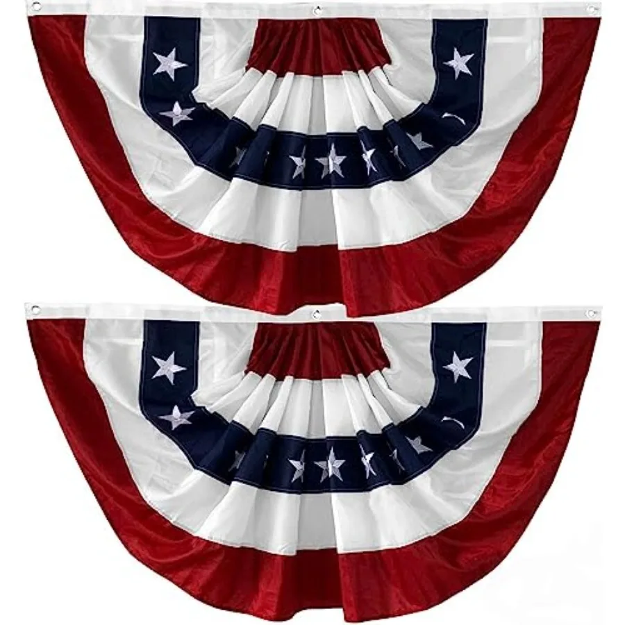 2 Pack American Pleated Fan Flag 4th of July Memorial Day Decorations for 250th Anniversary Patriotic Half Fan Bunting with Emb
2 Pack American Pleated Fan Flag 4th of July Memorial Day Decorations for 250th Anniversary Patriotic Half Fan Bunting with Emb