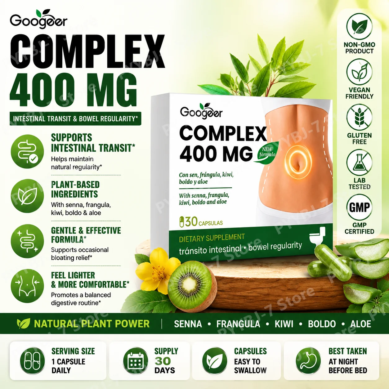 Googeer Intestinal Care Capsules 400 Mg with Berberine HCl Bitter Melon Turmeric Peppermint Supports Daily Digestive Balance
Googeer Intestinal Care Capsules 400 Mg with Berberine HCl Bitter Melon Turmeric Peppermint Supports Daily Digestive Balance