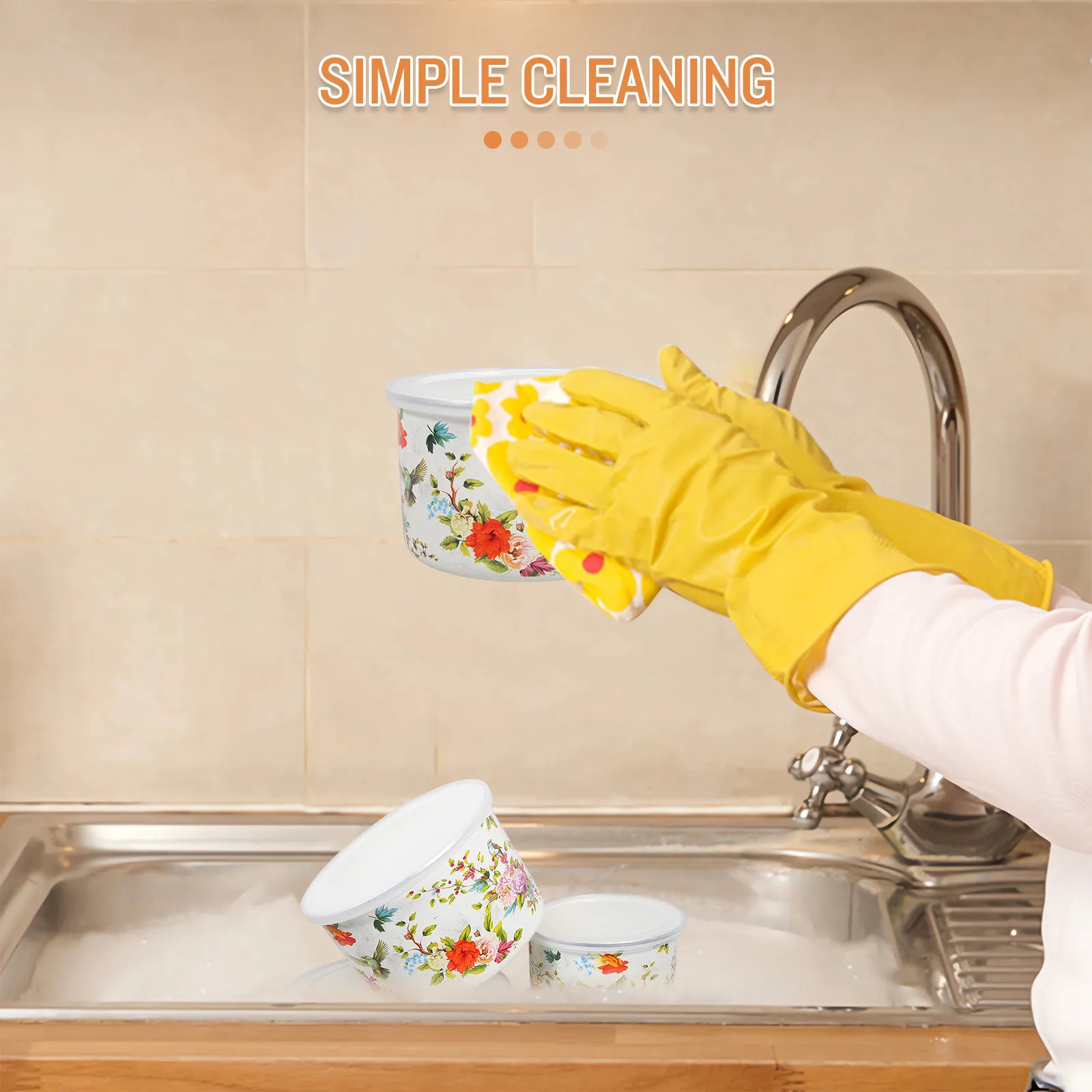 5Pcs Fresh Keeping Bowls with Lids Enamelware Soup Noodle Salad Containers Multi-Use Food Storage Kitchen Bowl Set
5Pcs Fresh Keeping Bowls with Lids Enamelware Soup Noodle Salad Containers Multi-Use Food Storage Kitchen Bowl Set