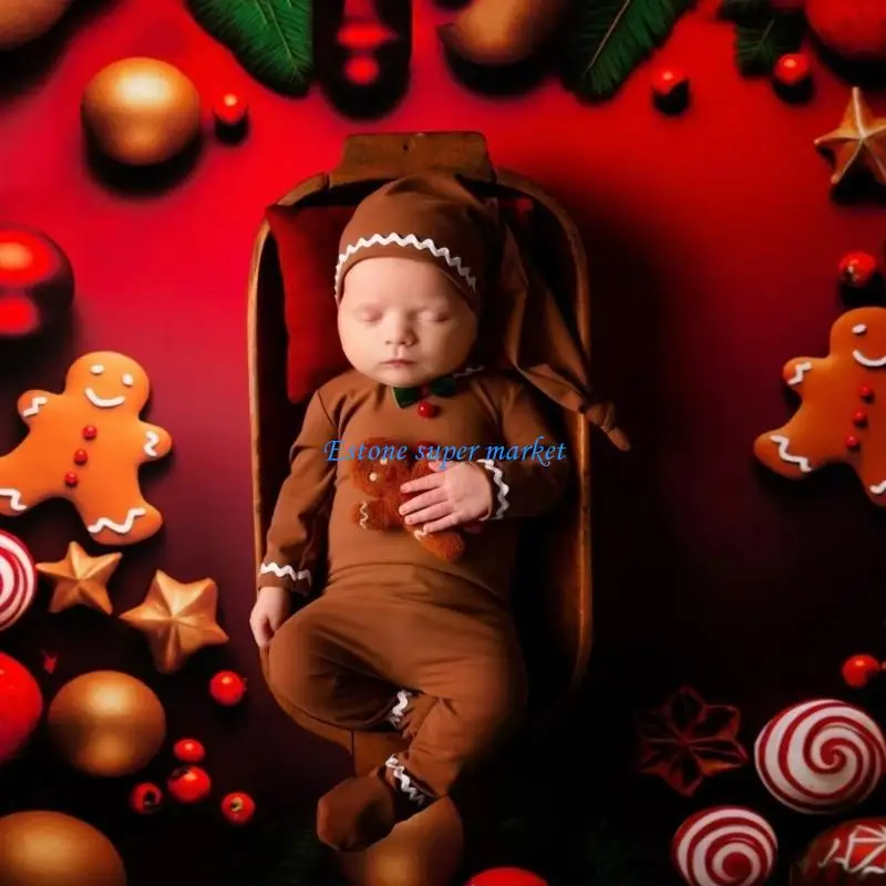 090B Stretchy Newborns Holiday Romper Set Soft Breathable Fabric Jumpsuit Long Sleeve Design with Hat for Photoshoots
090B Stretchy Newborns Holiday Romper Set Soft Breathable Fabric Jumpsuit Long Sleeve Design with Hat for Photoshoots