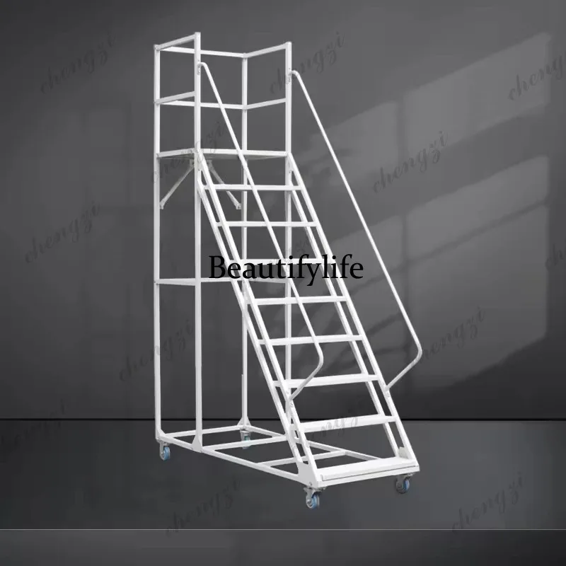 A81 High Capacity 500KG Safety Platform Ladder Cart With Secure Handrails For Warehouse Storage Cargo Equipment Rolling Step
A81 High Capacity 500KG Safety Platform Ladder Cart With Secure Handrails For Warehouse Storage Cargo Equipment Rolling Step