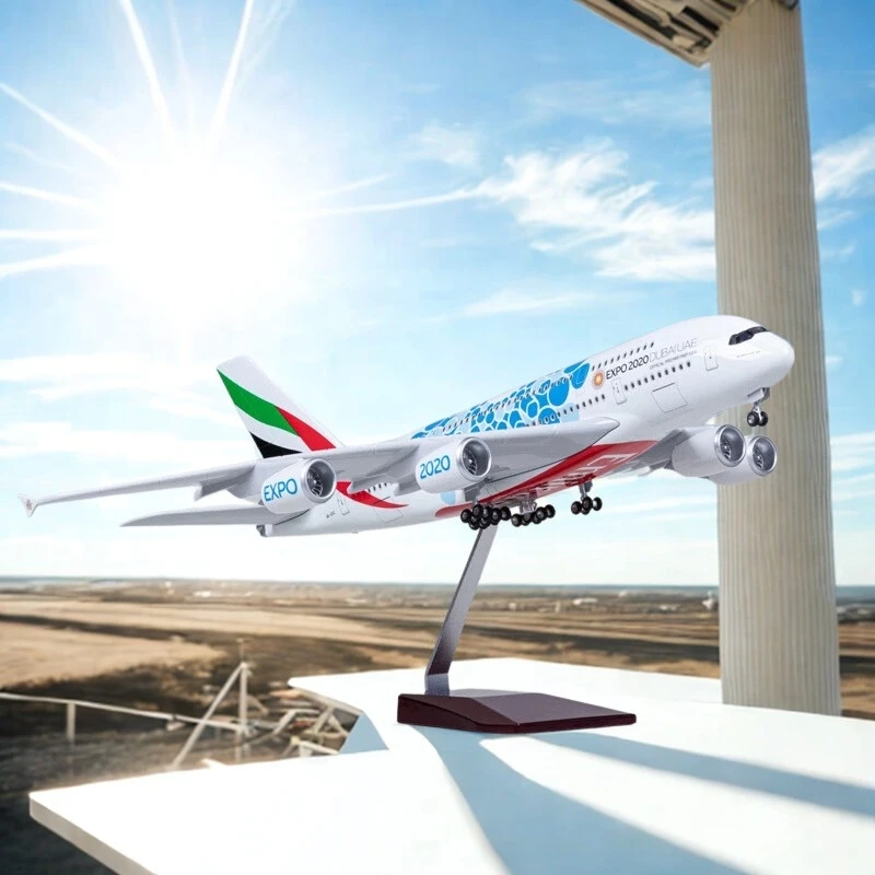 45CM 1:160 scale aircraft Diecast Model Emirates Expo 2020 DUBAIAUE Airways A380 Resin Airplane Collection Display For Children
45CM 1:160 scale aircraft Diecast Model Emirates Expo 2020 DUBAIAUE Airways A380 Resin Airplane Collection Display For Children