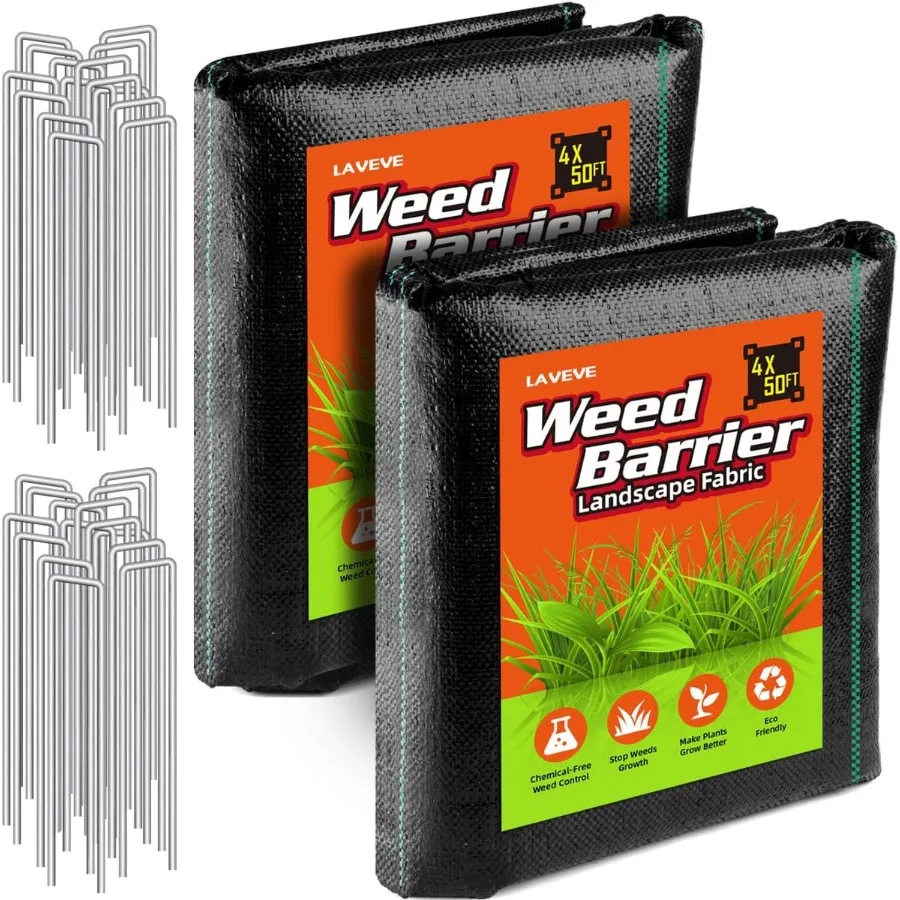 LAVEVE 4FT x 100FT Weed Barrier Landscape Fabric 3.2oz Premium Heavy Duty Garden Cloth Ground Cover for Gardening Farming with
LAVEVE 4FT x 100FT Weed Barrier Landscape Fabric 3.2oz Premium Heavy Duty Garden Cloth Ground Cover for Gardening Farming with