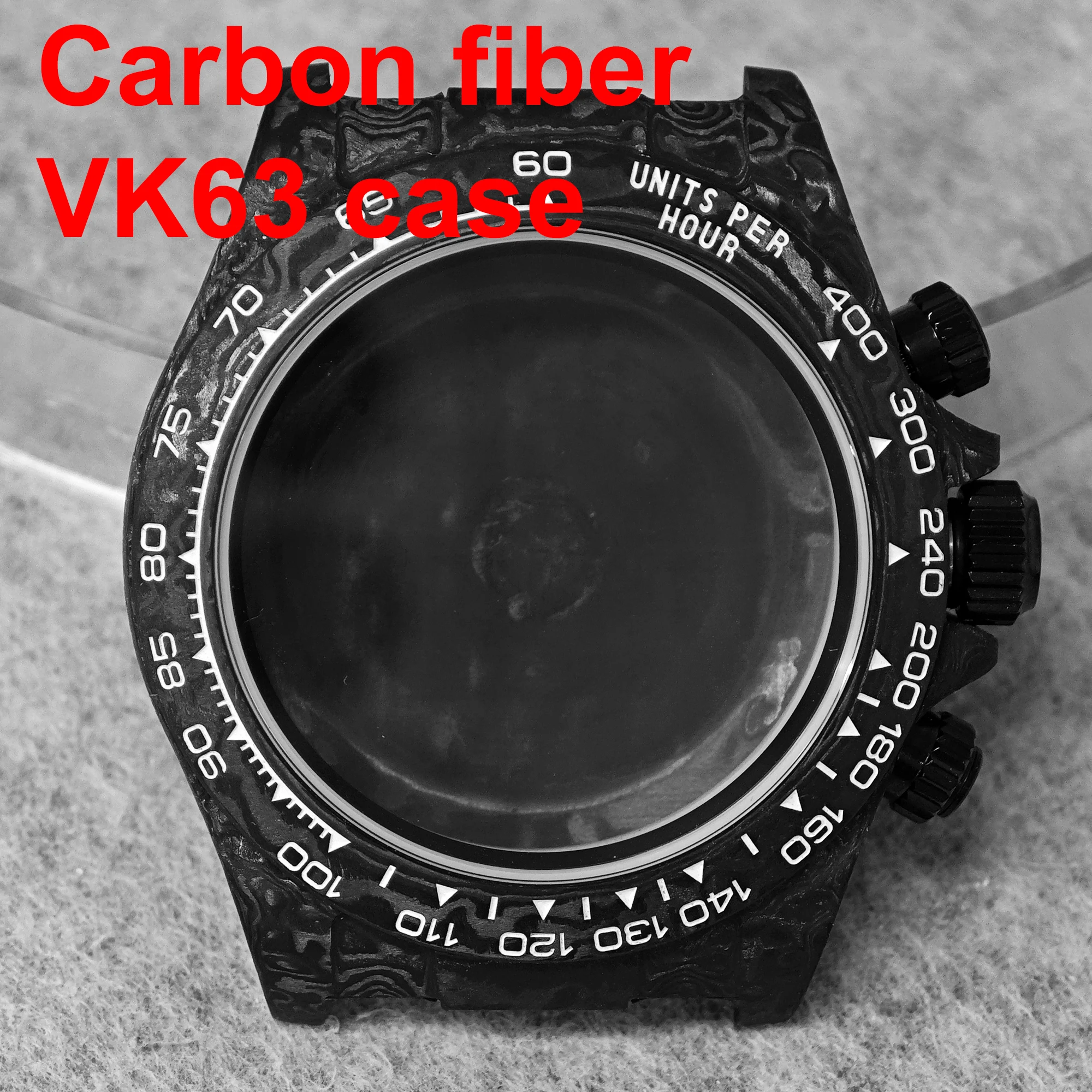 Carbon fiber ultra light case 38.5mm Daytona carbon bezel sealing cover case 3atm suitable for VK63/4130 movement
Carbon fiber ultra light case 38.5mm Daytona carbon bezel sealing cover case 3atm suitable for VK63/4130 movement