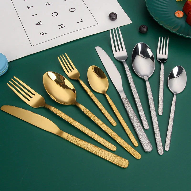 5pcs Stainless Steel Western Tableware Five Piece Steak Knife and Fork European Dessert Spoon Kitchen Household Set
5pcs Stainless Steel Western Tableware Five Piece Steak Knife and Fork European Dessert Spoon Kitchen Household Set