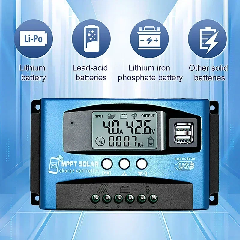 30/40/50/60/100A Solar Panel Controller Supports APP bluetooth LCD Display 12V24V Solar Panel MPPT Controler For Lithium Battery
30/40/50/60/100A Solar Panel Controller Supports APP bluetooth LCD Display 12V24V Solar Panel MPPT Controler For Lithium Battery