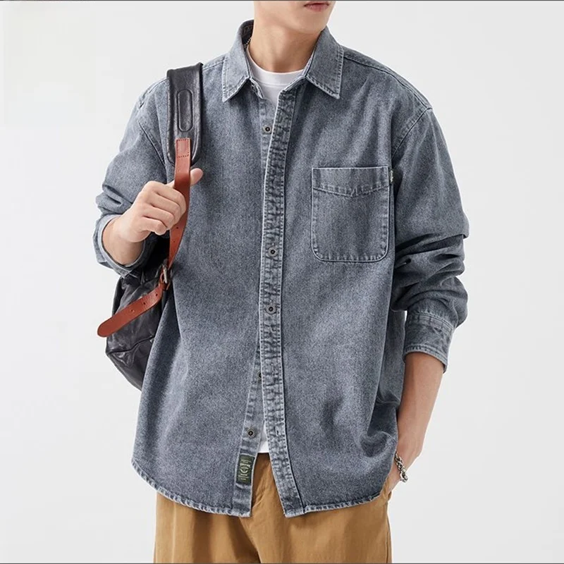 Men's Denim irt Long Sve American Sle Retro Spring New Trendy Brand Loose Fit Button down Cotton Blend
Men's Denim irt Long Sve American Sle Retro Spring New Trendy Brand Loose Fit Button down Cotton Blend