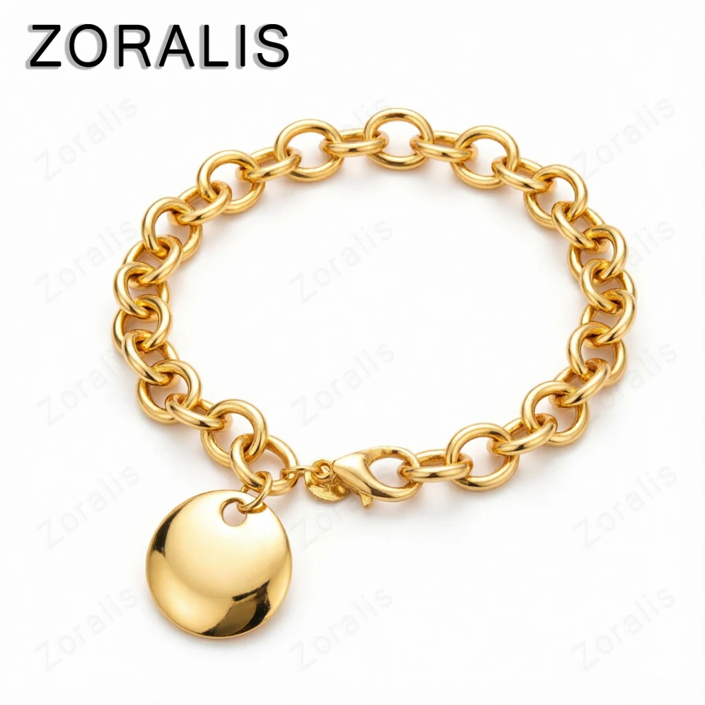 18K Gold Circular Chain Round Tag Bracelets For Women Fashion Charm Fine Jewelry America Birthday Party Gifts
18K Gold Circular Chain Round Tag Bracelets For Women Fashion Charm Fine Jewelry America Birthday Party Gifts
