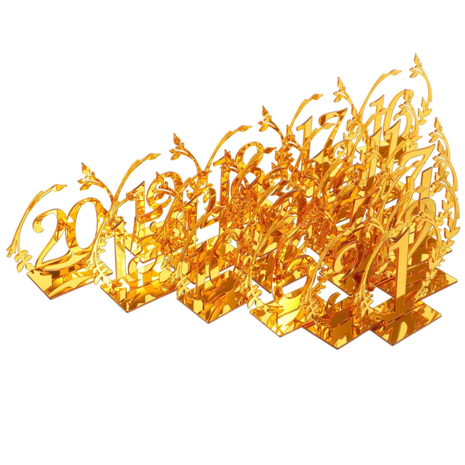 20pcs Table Number Signs Elegant Acrylic Numbers Cards for Wedding Banquet Restaurant Decor Reusable Seating Golden Smooth
20pcs Table Number Signs Elegant Acrylic Numbers Cards for Wedding Banquet Restaurant Decor Reusable Seating Golden Smooth