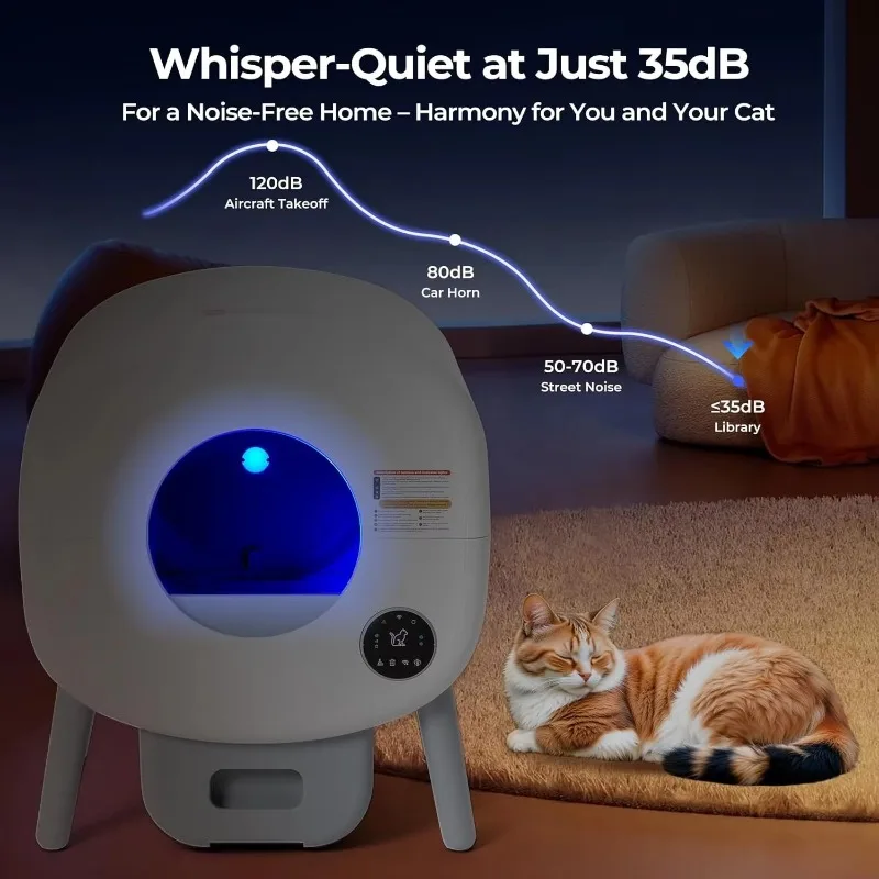 Extra Large Automatic Cat Litter Box, Durable Plastic Self-Cleaning Cat Toilet with Smart Odor Control, Low Noise Waste Disposal
Extra Large Automatic Cat Litter Box, Durable Plastic Self-Cleaning Cat Toilet with Smart Odor Control, Low Noise Waste Disposal