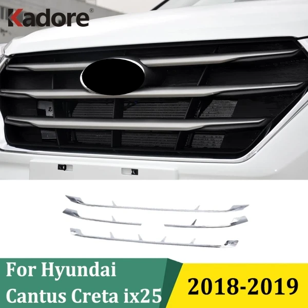 Для Hyundai Cantus Creta ix25 2018 2019, хромированные передние центральные решетки, крышка гоночных решеток, накладки, внешние аксессуары для автомобиля 
Для Hyundai Cantus Creta ix25 2018 2019, хромированные передние центральные решетки, крышка гоночных решеток, накладки, внешние аксессуары для автомобиля