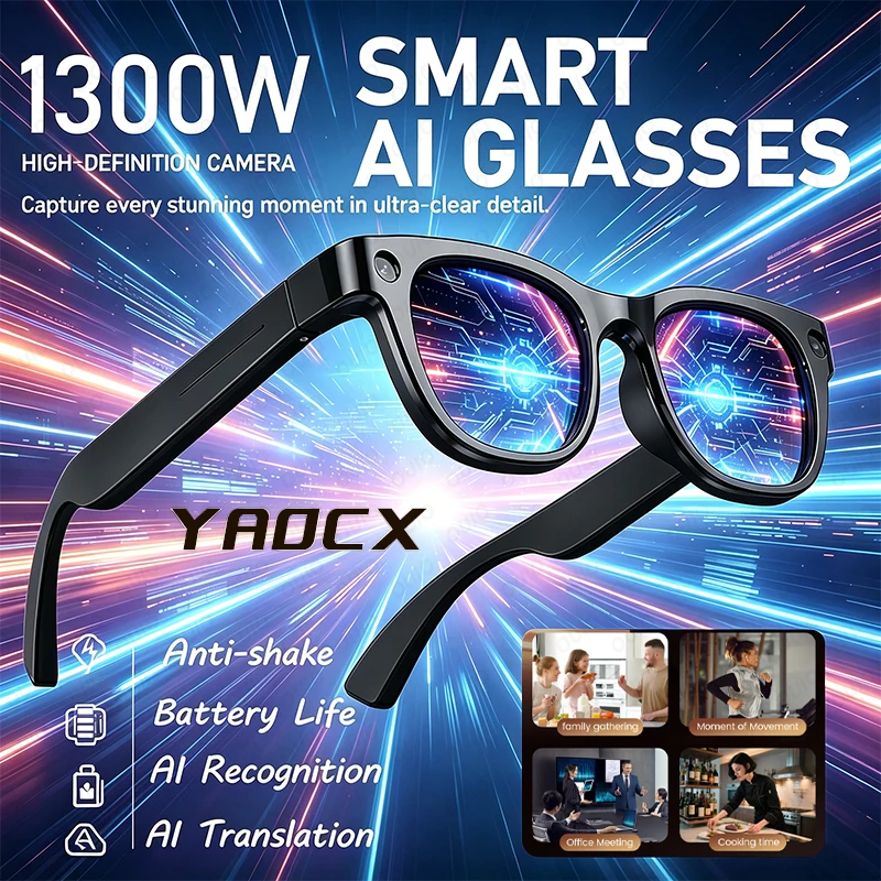 2026 E06S New Built-in 1300W Anti-shake HD Camera Al Recognition AI Translation Answer Call 320mAh Music Smart Glasses Men Women
2026 E06S New Built-in 1300W Anti-shake HD Camera Al Recognition AI Translation Answer Call 320mAh Music Smart Glasses Men Women