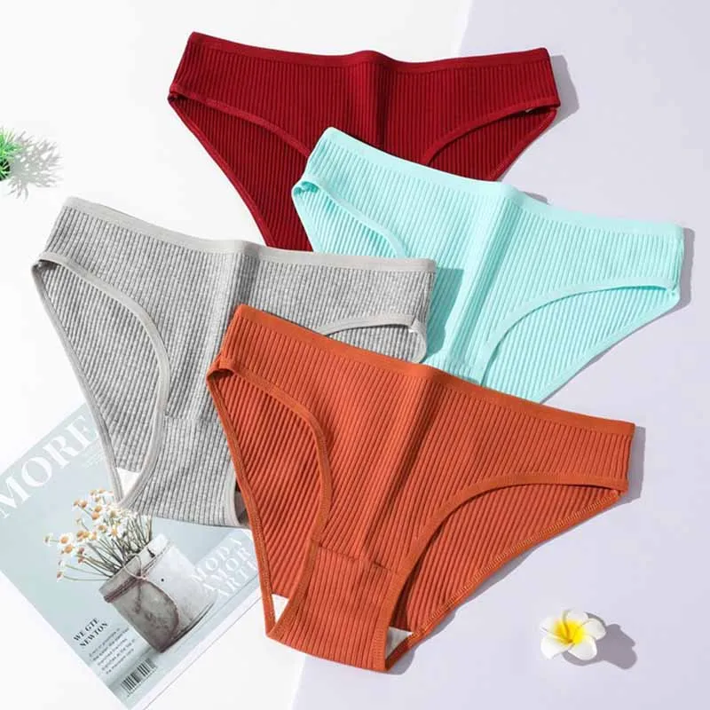 Women's Cotton Panties Soft Striped Underpants Sexy Solid Color Briefs Female Comfortable Stretch Lingerie
Women's Cotton Panties Soft Striped Underpants Sexy Solid Color Briefs Female Comfortable Stretch Lingerie