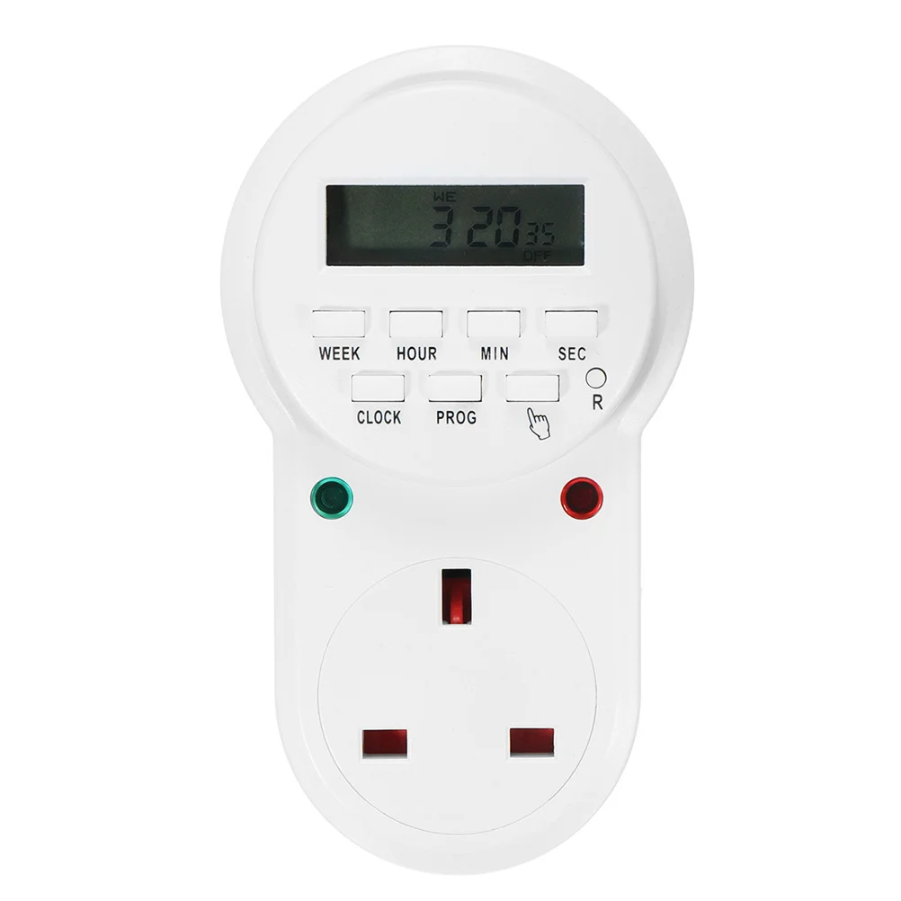 Programmable Timer Socket Digital Plug-In Uk Wall Outlet For Lights Fans Coffee Makers Appliances Heater Air Conditioner 8-Times
Programmable Timer Socket Digital Plug-In Uk Wall Outlet For Lights Fans Coffee Makers Appliances Heater Air Conditioner 8-Times