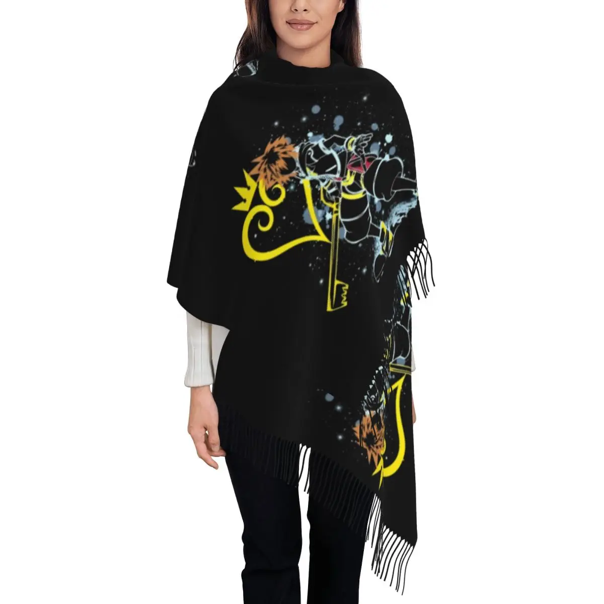 Модный шарф с кисточками из мультфильма «Королевские сердца» на заказ, женский зимне-осенний теплый шаль, женские милые игровые шарфы в стиле аниме
Модный шарф с кисточками из мультфильма «Королевские сердца» на заказ, женский зимне-осенний теплый шаль, женские милые игровые шарфы в стиле аниме