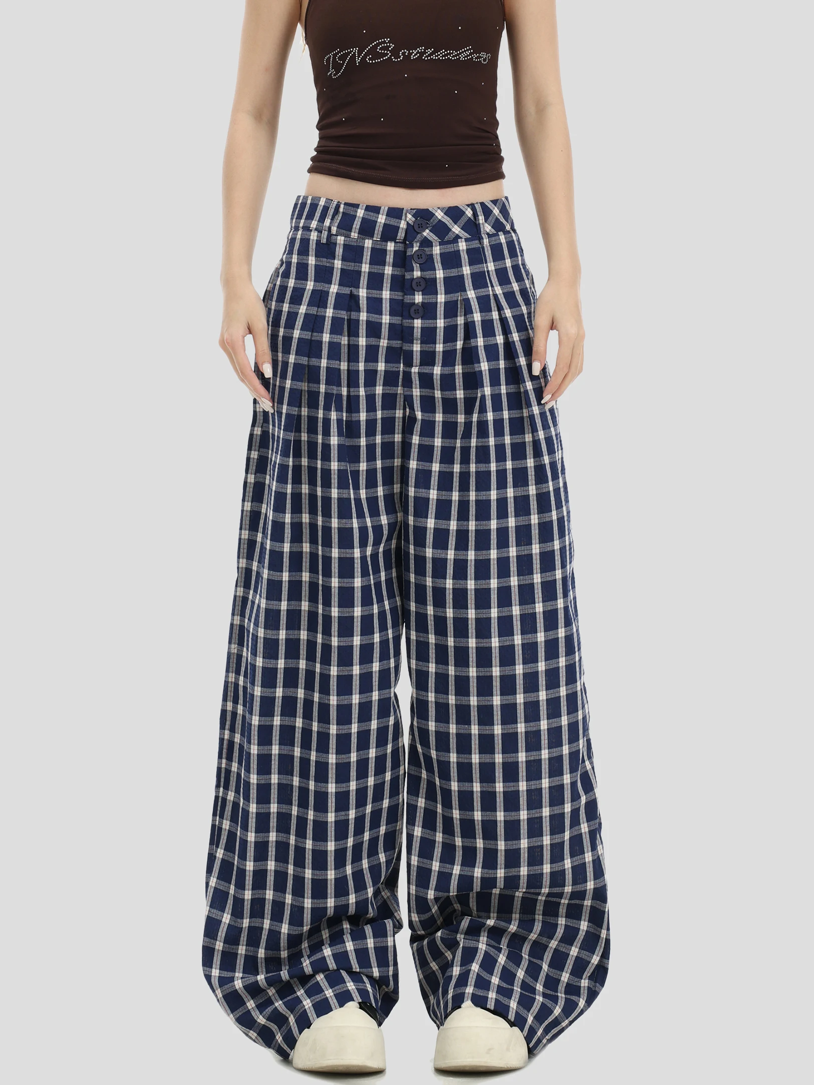 RUTO STUDIO Американские ретро клетчатые свободные повседневные брюки длиной до пола с украшением на пуговицах Прямые брюки Молодежные Vitali Sle
RUTO STUDIO Американские ретро клетчатые свободные повседневные брюки длиной до пола с украшением на пуговицах Прямые брюки Молодежные Vitali Sle