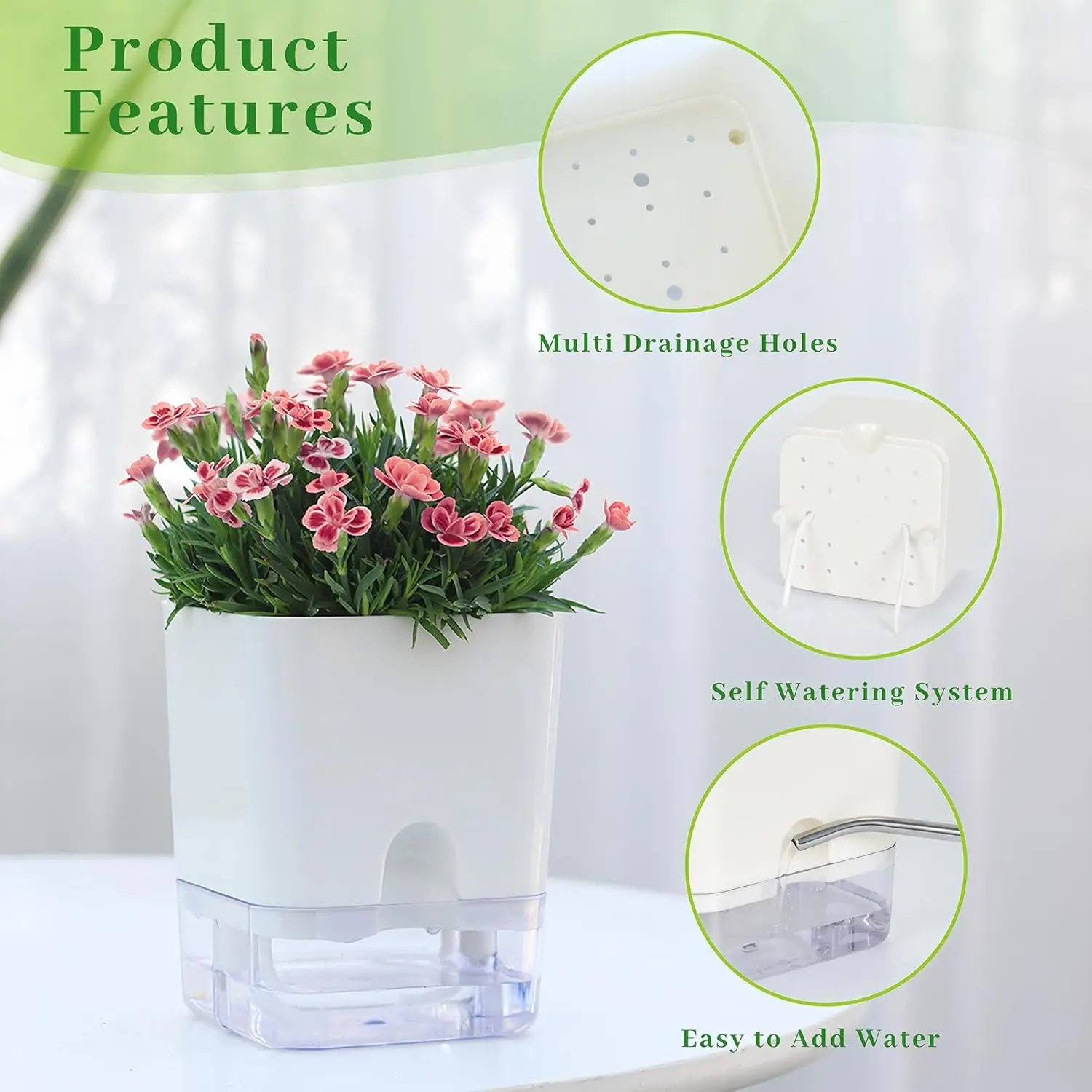 New Self Watering Plant Pot Magnetic Plastic Self Absorbent Cotton Rope Flowerpot For Double Deck Lazy Plant Pot Garden Supplies
New Self Watering Plant Pot Magnetic Plastic Self Absorbent Cotton Rope Flowerpot For Double Deck Lazy Plant Pot Garden Supplies