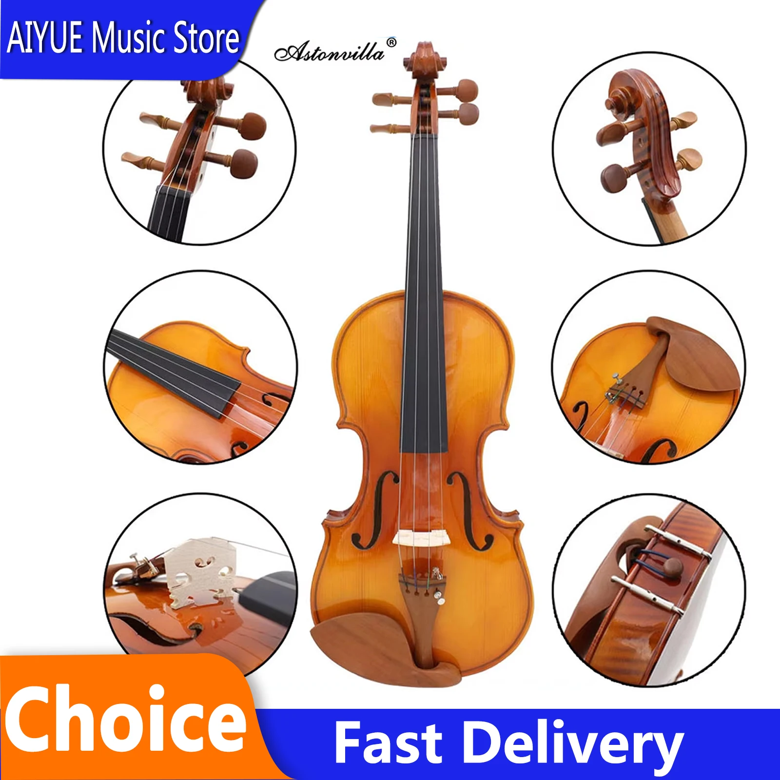 Astonvilla Violin 4/4 Full Size Solid Wood Spruce Panel Acoustic Violin Fiddle With Case Bow Beginners Musical Instrument
Astonvilla Violin 4/4 Full Size Solid Wood Spruce Panel Acoustic Violin Fiddle With Case Bow Beginners Musical Instrument