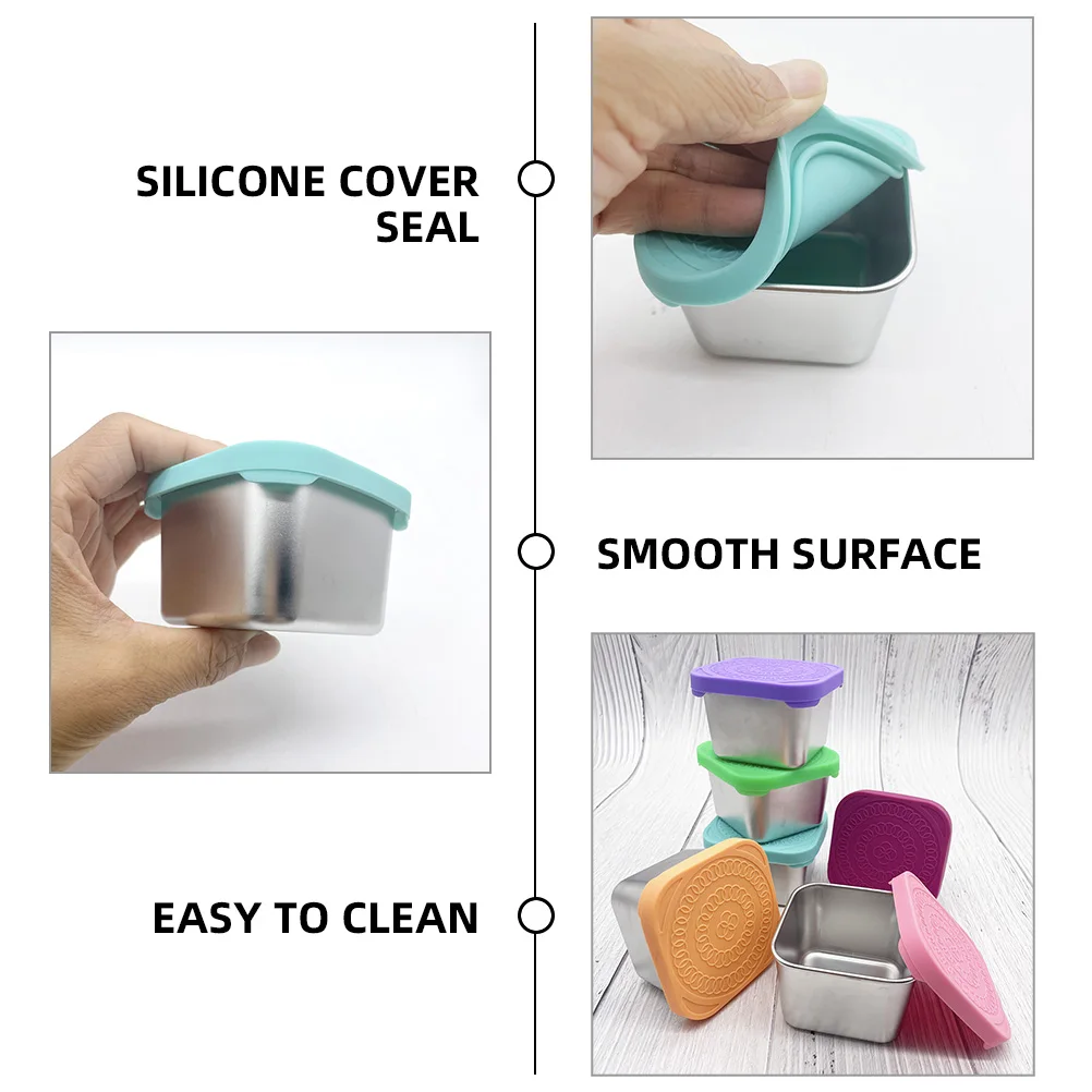 4pcs Stainless Steel Snack Containers Leak Proof Sauce Storage Boxes With Lids Portable Condiment Containers For Dips Sauces
4pcs Stainless Steel Snack Containers Leak Proof Sauce Storage Boxes With Lids Portable Condiment Containers For Dips Sauces