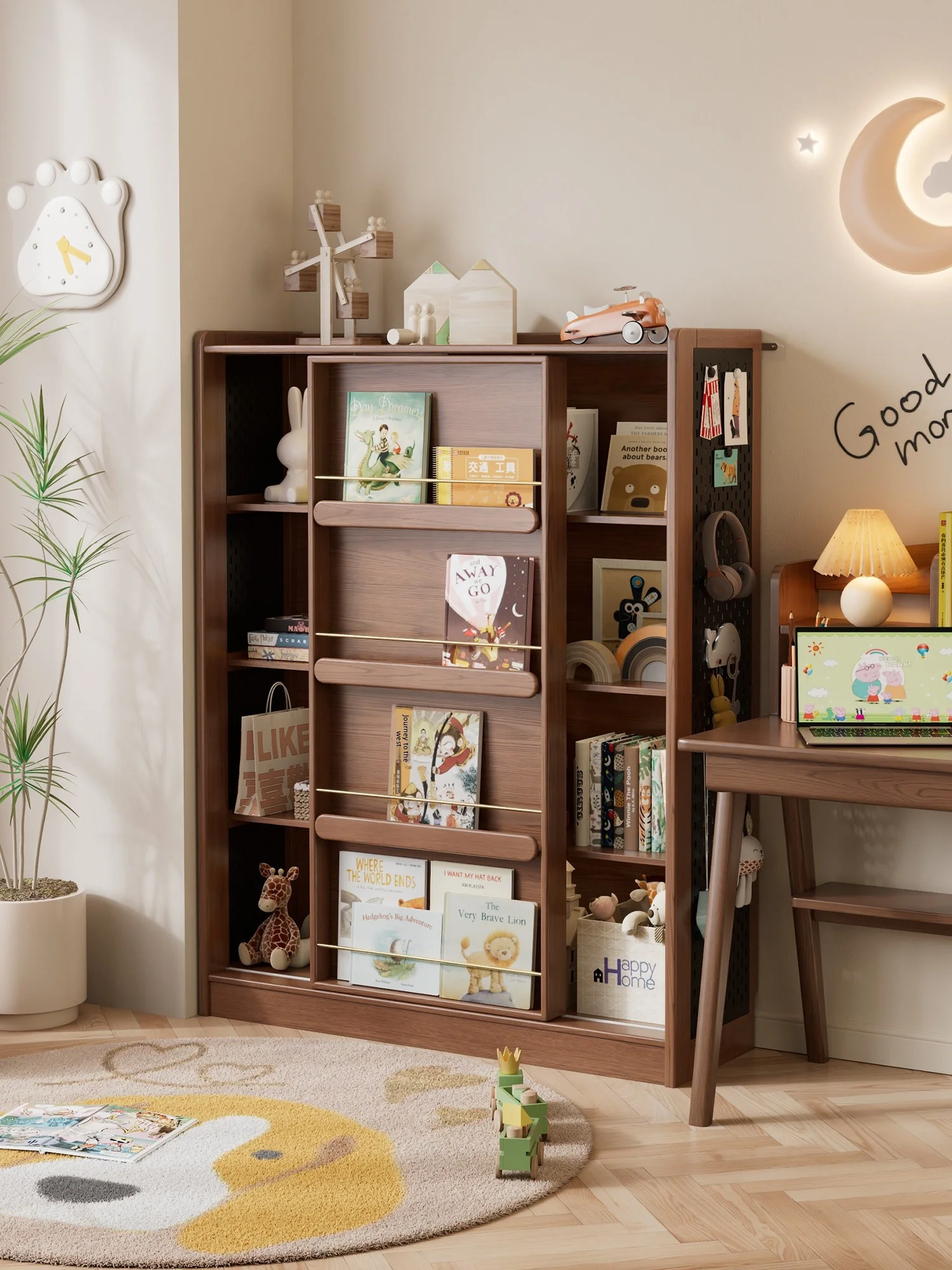 Solid Wood Luxury Style Children's Multi-layer Bookshelf With Sliding Door And Back Panel For Home Furniture Storage
Solid Wood Luxury Style Children's Multi-layer Bookshelf With Sliding Door And Back Panel For Home Furniture Storage