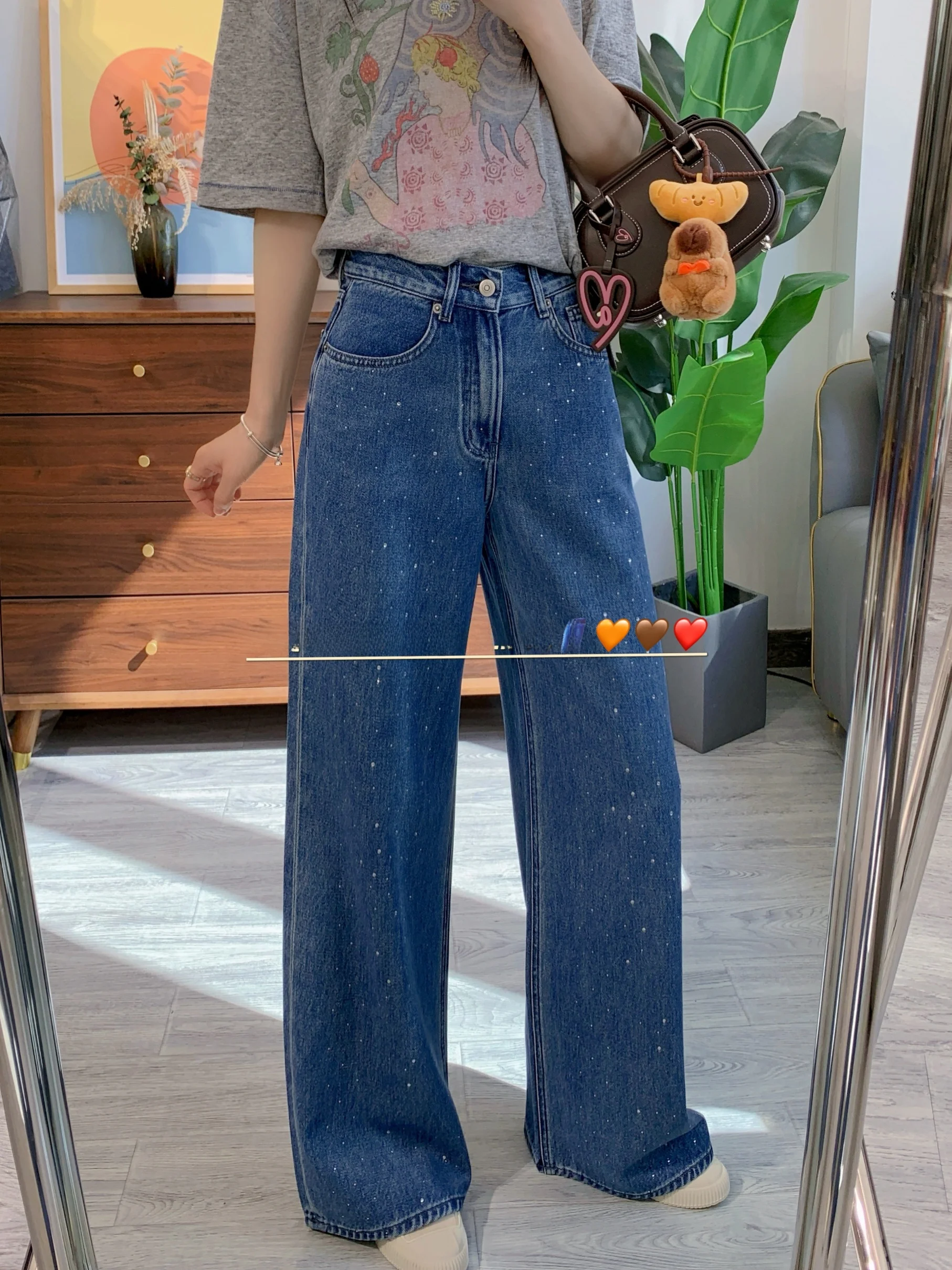 Vintage Rhinestone Straight Leg Wide Leg Jeans Women's No Stretch Spring Summer New Style Drapey Floor Length Pants
Vintage Rhinestone Straight Leg Wide Leg Jeans Women's No Stretch Spring Summer New Style Drapey Floor Length Pants