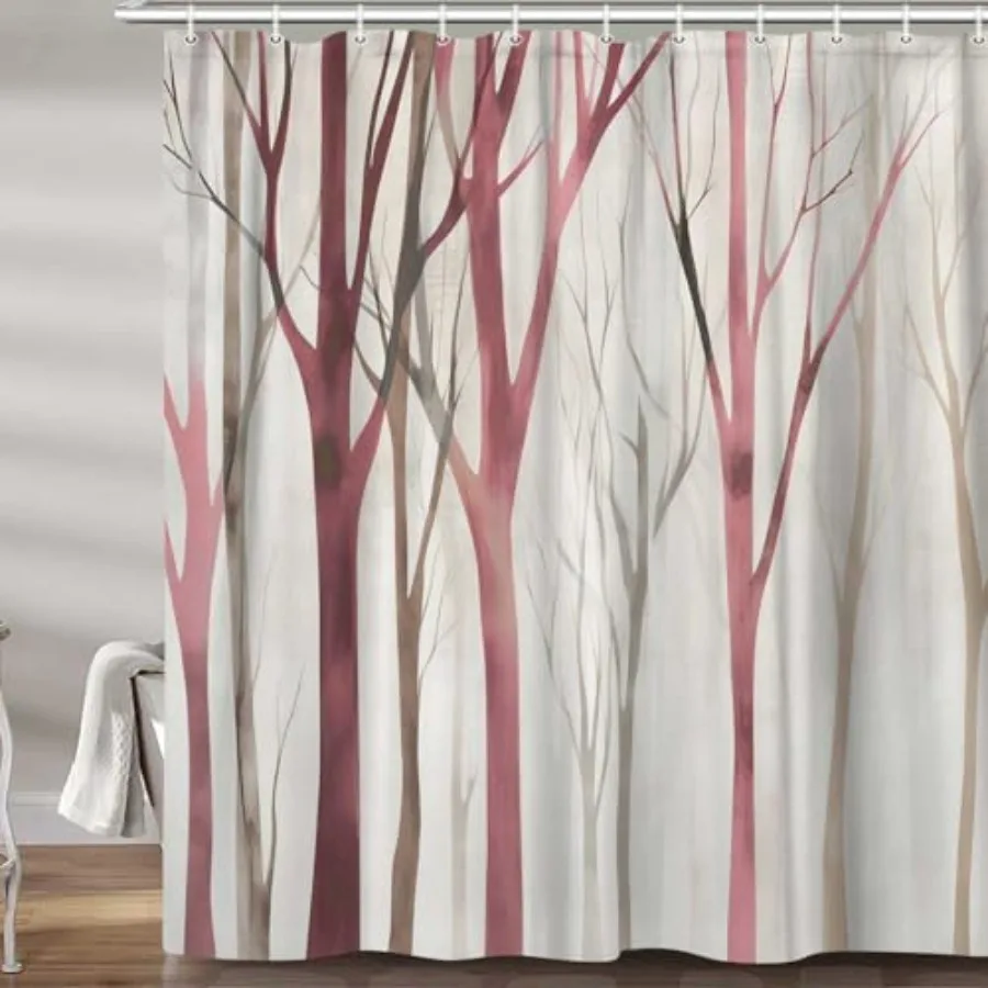 Brown Red Tree Fabric Shower Curtain Art Style Abstract Birch Forest Rustic Wood Polyester Fabric Waterproof Bath Curtain Farmh
Brown Red Tree Fabric Shower Curtain Art Style Abstract Birch Forest Rustic Wood Polyester Fabric Waterproof Bath Curtain Farmh